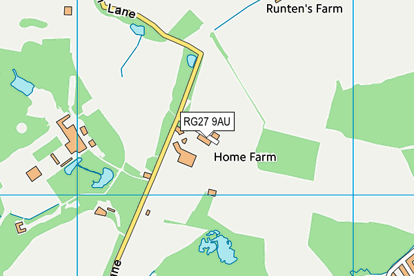 RG27 9AU map - OS VectorMap District (Ordnance Survey)