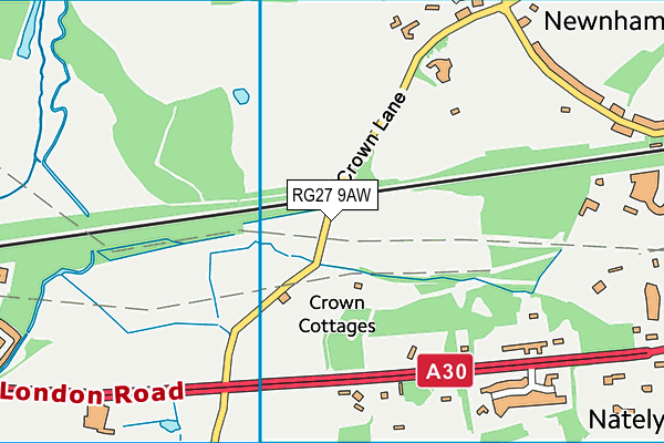 RG27 9AW map - OS VectorMap District (Ordnance Survey)