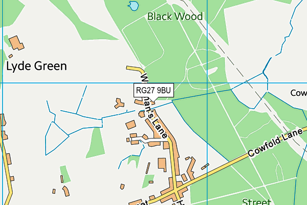 RG27 9BU map - OS VectorMap District (Ordnance Survey)