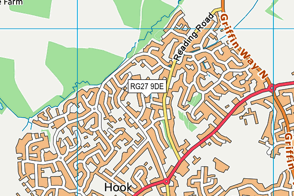 RG27 9DE map - OS VectorMap District (Ordnance Survey)