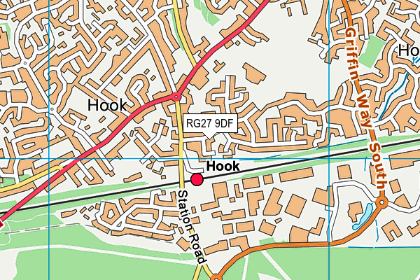 RG27 9DF map - OS VectorMap District (Ordnance Survey)