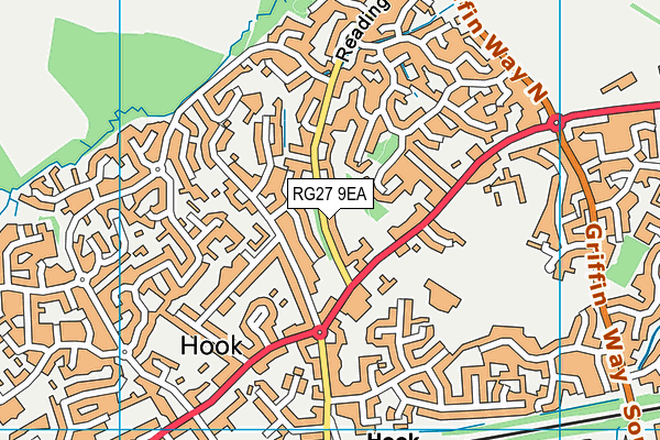 RG27 9EA map - OS VectorMap District (Ordnance Survey)