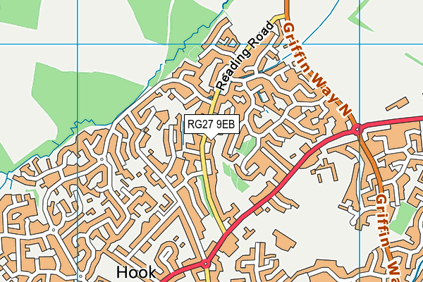 RG27 9EB map - OS VectorMap District (Ordnance Survey)