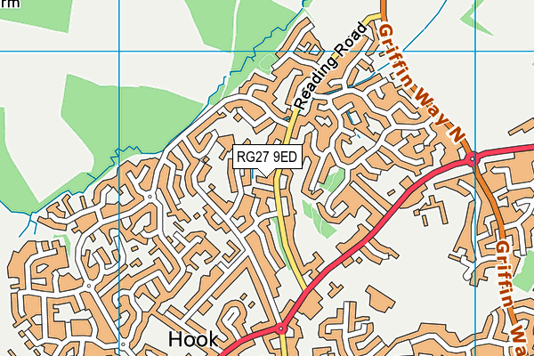 RG27 9ED map - OS VectorMap District (Ordnance Survey)