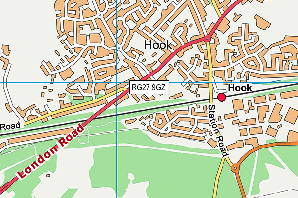 RG27 9GZ map - OS VectorMap District (Ordnance Survey)