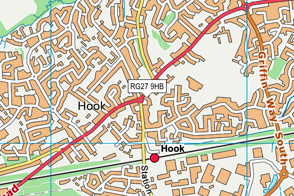 RG27 9HB map - OS VectorMap District (Ordnance Survey)