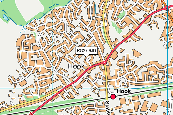 RG27 9JD map - OS VectorMap District (Ordnance Survey)