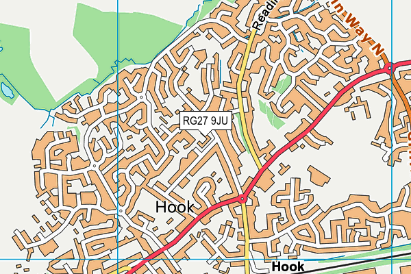 RG27 9JU map - OS VectorMap District (Ordnance Survey)