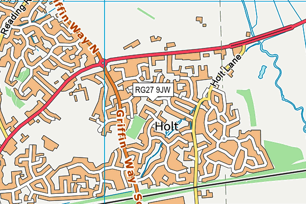 RG27 9JW map - OS VectorMap District (Ordnance Survey)