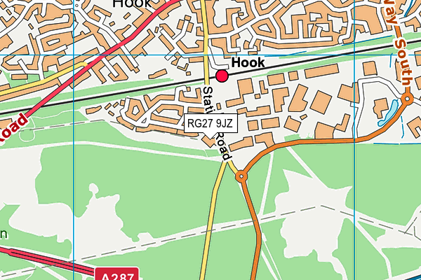 RG27 9JZ map - OS VectorMap District (Ordnance Survey)