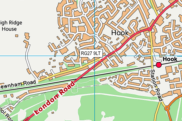 RG27 9LT map - OS VectorMap District (Ordnance Survey)