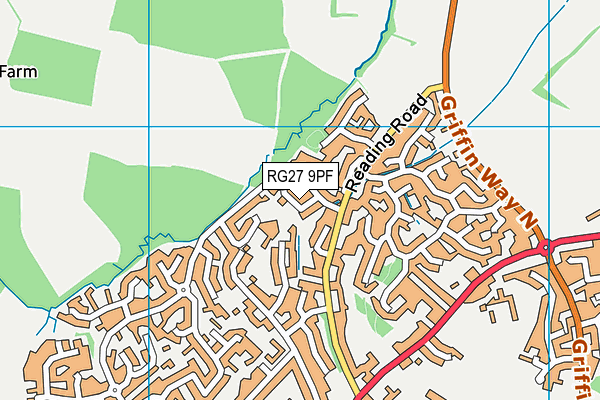 RG27 9PF map - OS VectorMap District (Ordnance Survey)