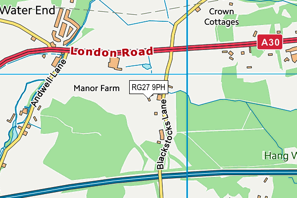 RG27 9PH map - OS VectorMap District (Ordnance Survey)