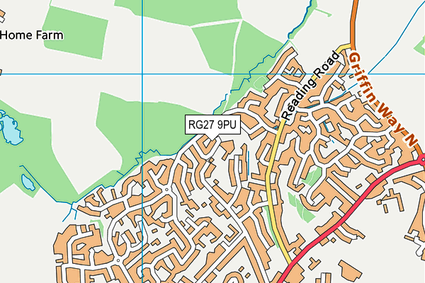 RG27 9PU map - OS VectorMap District (Ordnance Survey)