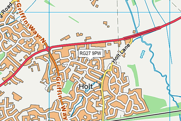 RG27 9PW map - OS VectorMap District (Ordnance Survey)