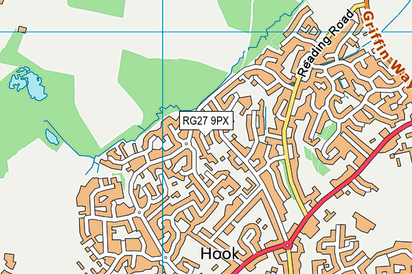 RG27 9PX map - OS VectorMap District (Ordnance Survey)
