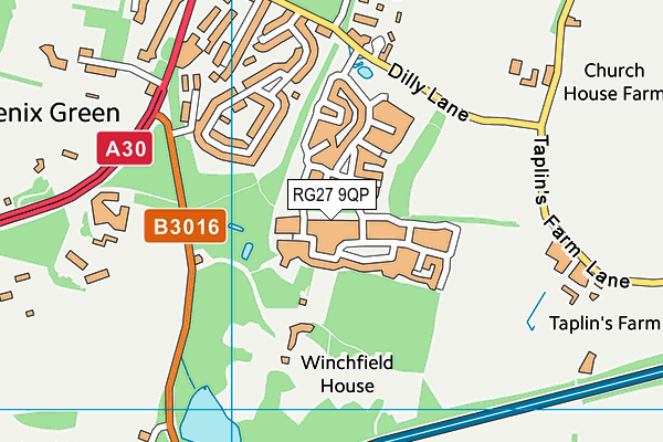 RG27 9QP map - OS VectorMap District (Ordnance Survey)