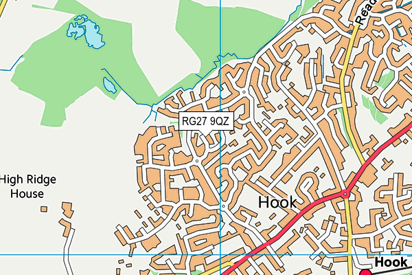 RG27 9QZ map - OS VectorMap District (Ordnance Survey)