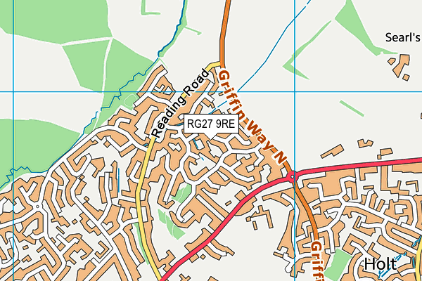 RG27 9RE map - OS VectorMap District (Ordnance Survey)