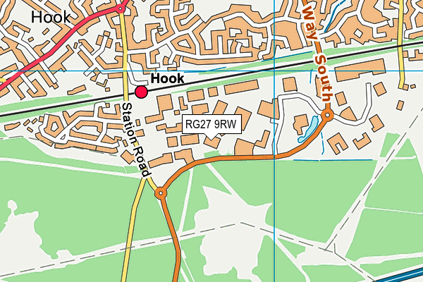 RG27 9RW map - OS VectorMap District (Ordnance Survey)