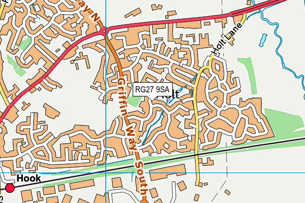 RG27 9SA map - OS VectorMap District (Ordnance Survey)