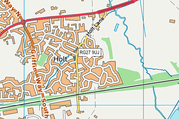 RG27 9UJ map - OS VectorMap District (Ordnance Survey)