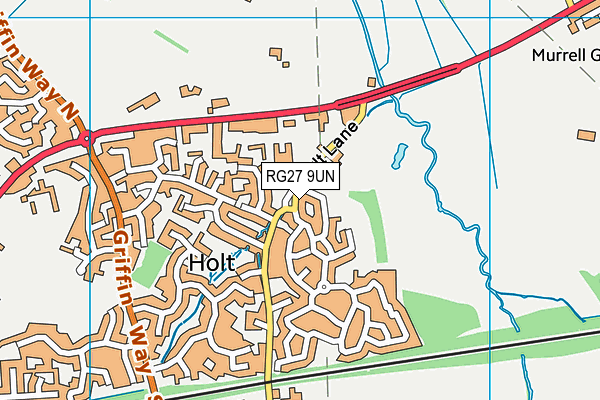 RG27 9UN map - OS VectorMap District (Ordnance Survey)