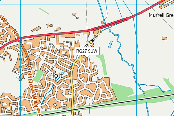 RG27 9UW map - OS VectorMap District (Ordnance Survey)