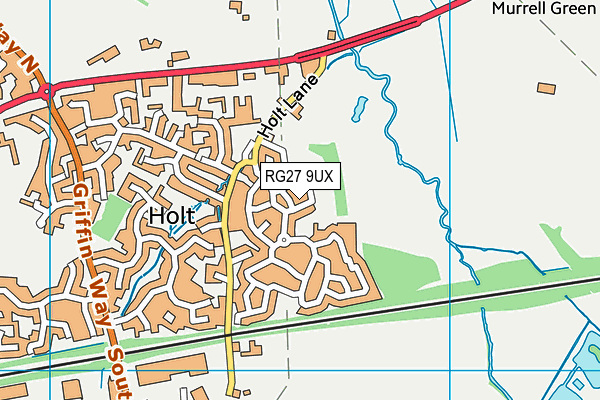 RG27 9UX map - OS VectorMap District (Ordnance Survey)