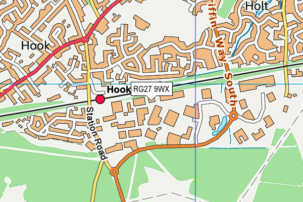 RG27 9WX map - OS VectorMap District (Ordnance Survey)