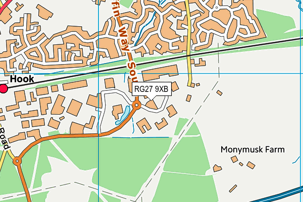 RG27 9XB map - OS VectorMap District (Ordnance Survey)