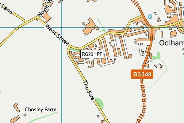 RG29 1PF map - OS VectorMap District (Ordnance Survey)