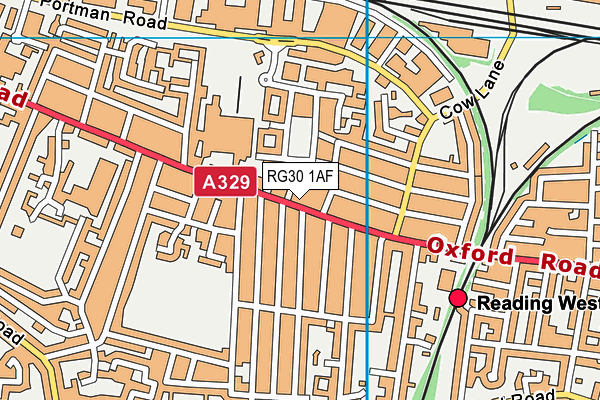 RG30 1AF map - OS VectorMap District (Ordnance Survey)