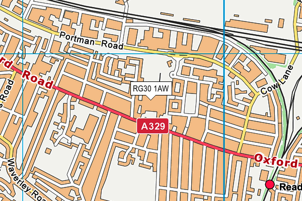 RG30 1AW map - OS VectorMap District (Ordnance Survey)