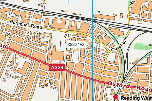 RG30 1AX map - OS VectorMap District (Ordnance Survey)