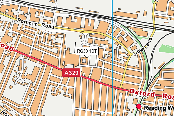 RG30 1DT map - OS VectorMap District (Ordnance Survey)