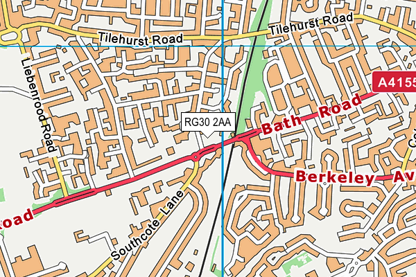 RG30 2AA map - OS VectorMap District (Ordnance Survey)