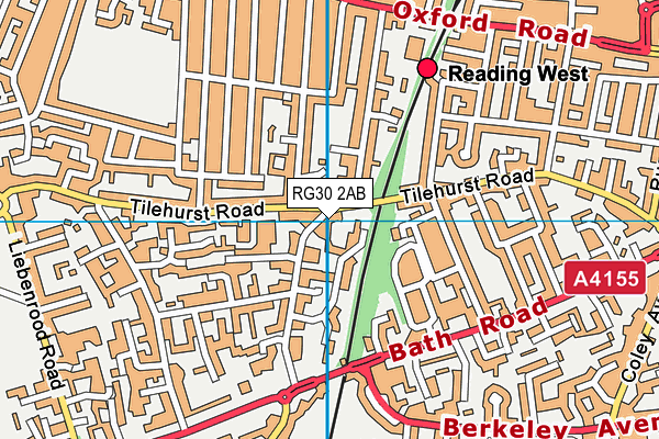 RG30 2AB map - OS VectorMap District (Ordnance Survey)