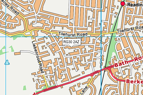 RG30 2AZ map - OS VectorMap District (Ordnance Survey)