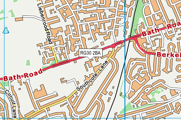 RG30 2BA map - OS VectorMap District (Ordnance Survey)