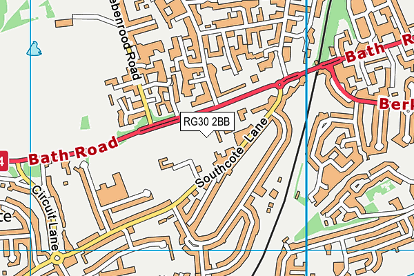 RG30 2BB map - OS VectorMap District (Ordnance Survey)