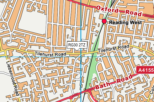 RG30 2TZ map - OS VectorMap District (Ordnance Survey)