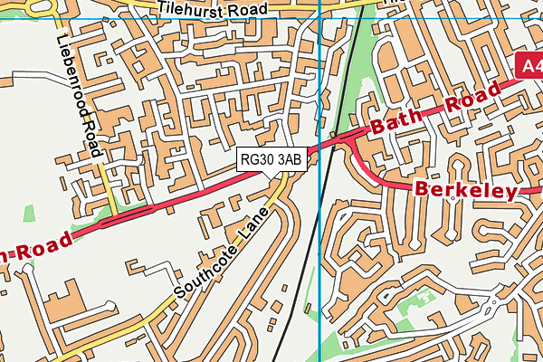 RG30 3AB map - OS VectorMap District (Ordnance Survey)