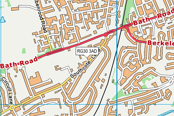 RG30 3AD map - OS VectorMap District (Ordnance Survey)
