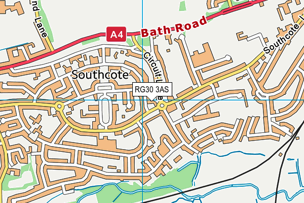 RG30 3AS map - OS VectorMap District (Ordnance Survey)