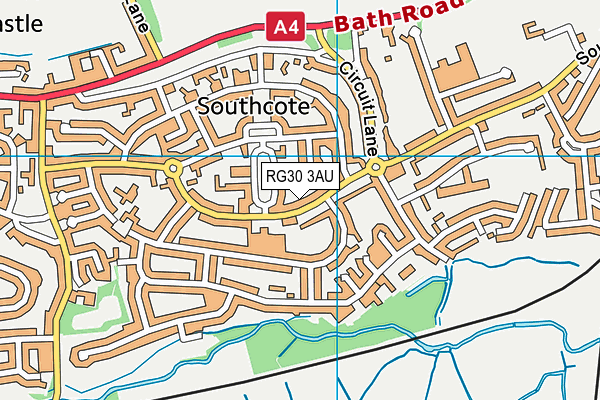 RG30 3AU map - OS VectorMap District (Ordnance Survey)