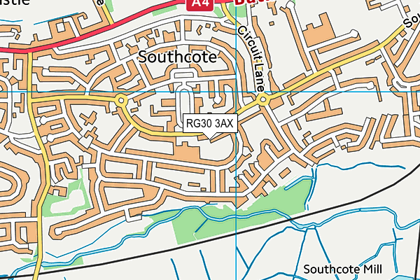 RG30 3AX map - OS VectorMap District (Ordnance Survey)