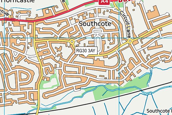 RG30 3AY map - OS VectorMap District (Ordnance Survey)