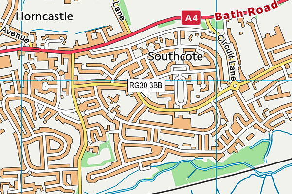 RG30 3BB map - OS VectorMap District (Ordnance Survey)