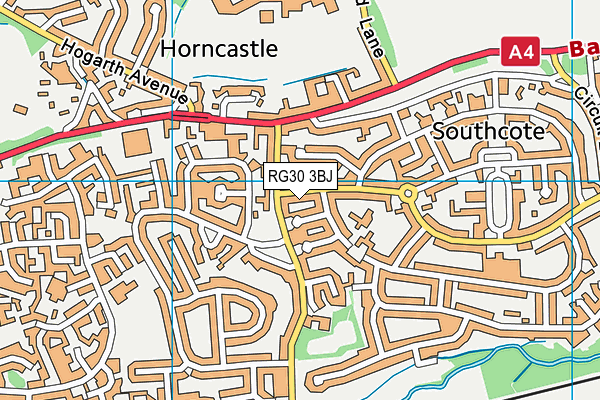 RG30 3BJ map - OS VectorMap District (Ordnance Survey)